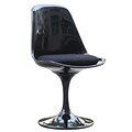 Fine Mod Imports Flower Side Chair, Black (FMI1139-black)
