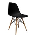 Fine Mod Imports WoodLeg Dining Side Chair, Black (FMI2012-black)