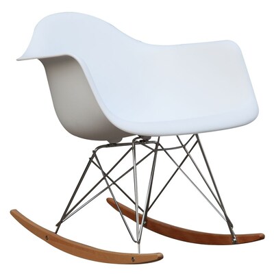 Fine Mod Imports Rocker Arm Chair, White (FMI2013-white)
