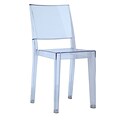 Fine Mod Imports Clear Square Side Chair, Clear (FMI6004-clear)