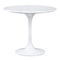 Fine Mod Imports Flower End Side Table White Marble Top, White (FMI9223-white)
