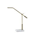 Adesso® Vera LED Adjustable Desk Lamp, Antique Brass/White (4128-21)