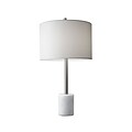 Adesso® Blythe 28H Incandescent Table Lamp, Brushed Steel/White (5280-02)
