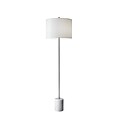 Adesso® Blythe 62H Floor Lamp, Brushed Steel with White Fabric Drum Shade (5281-02)