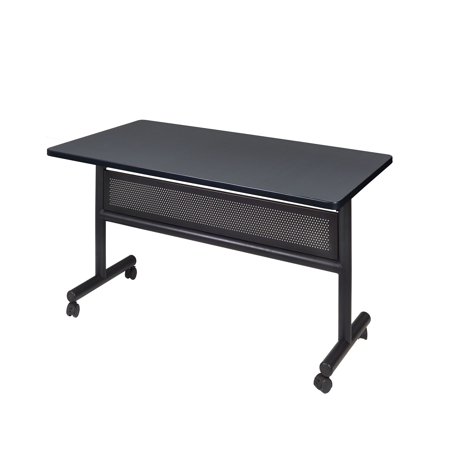 Regency Kobe Flip Top with Modesty Panel 48 x 24 Metal and Wood Training Table, Grey (MKFTM4824GY)