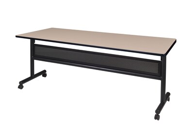 Regency Kobe Flip Top Mobile Training Table, with Modesty 24"D x 72"W, Beige (MKFTM7224BE)