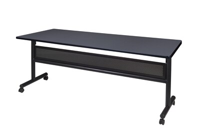 Regency Kobe Flip Top with Modesty Panel 72 x 24 Metal and Wood Training Table, Grey (MKFTM7224GY)