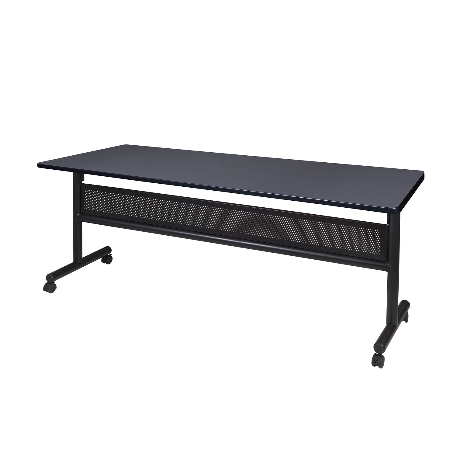 Regency Kobe Flip Top with Modesty Panel 72 x 24 Metal and Wood Training Table, Grey (MKFTM7224GY)