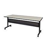 Regency Kobe Flip Top with Modesty Panel 72 x 24 Metal and Wood Training Table, Maple (MKFTM7224PL
