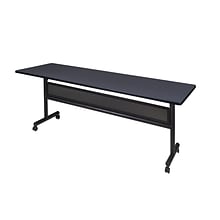 Regency Kobe Flip Top with Modesty Panel 84 x 24 Metal and Wood Training Table, Grey (MKFTM8424GY)