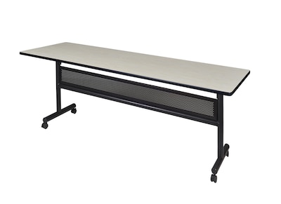 Regency Kobe Flip Top with Modesty Panel 84 x 24 Metal and Wood Training Table, Maple (MKFTM8424PL)