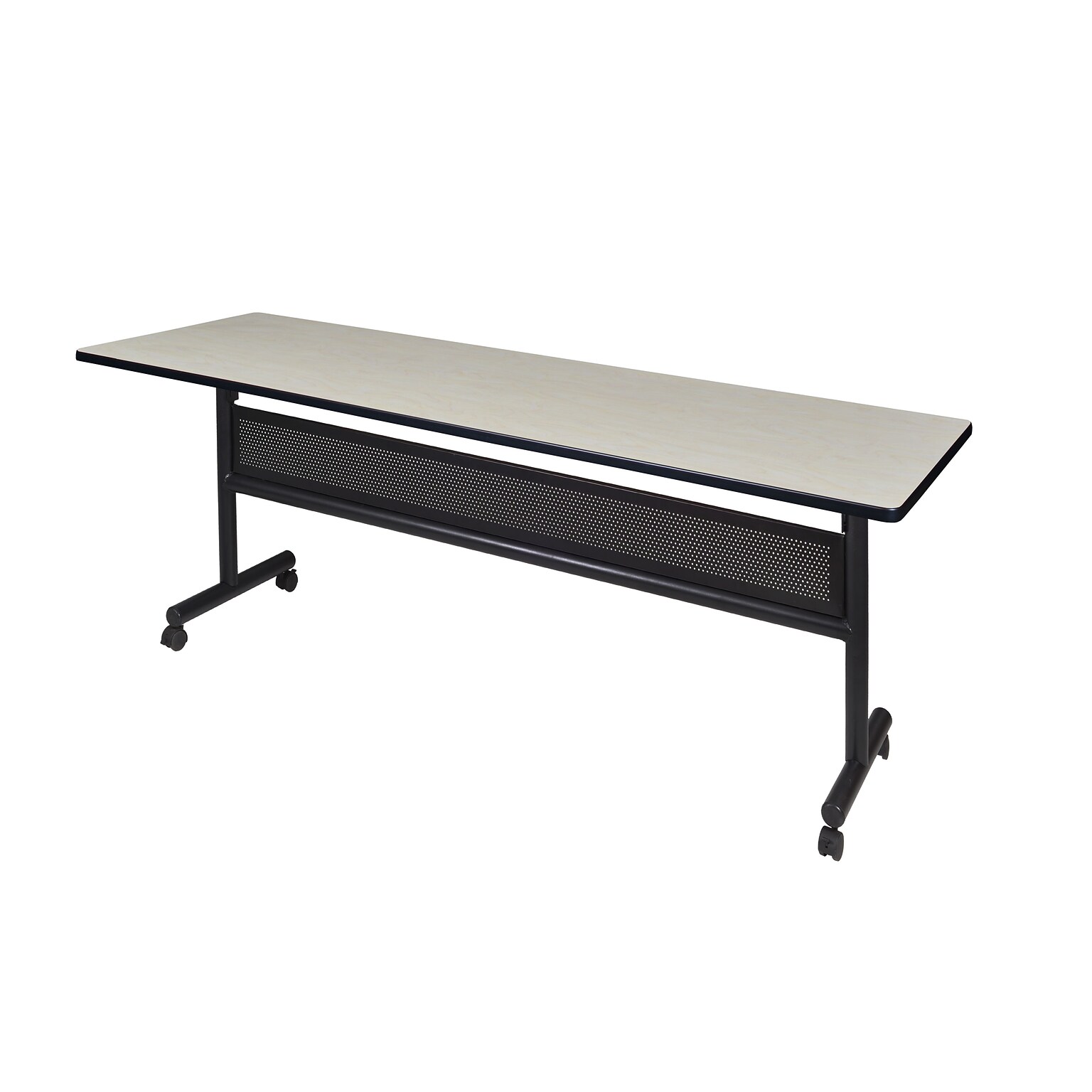 Regency Kobe Flip Top with Modesty Panel 84 x 24 Metal and Wood Training Table, Maple (MKFTM8424PL)