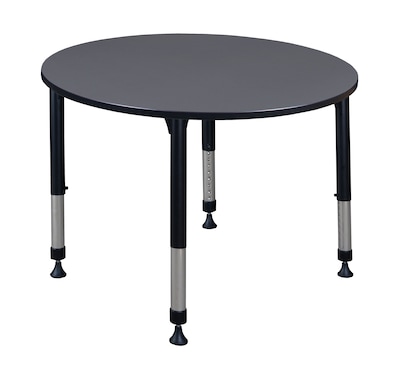 Regency Height Adjustable Kee 48 Round Classroom Table, Grey (TB48RNDGYAPBK)