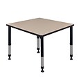 Regency Height Adjustable Kee 36 Square Classroom Table, Beige (TB3636BEAPBK)