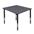 Regency Height Adjustable Kee 48 Square Classroom Table, Grey (TB4848GYAPBK)