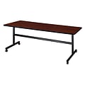 Regency Kobe Flip Top 72 x 30 Metal and Wood Training Table, Cherry (MKFT7230CH)