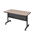 Regency Kobe Flip Top with Modesty Panel 48 x 30 Metal and Wood Training Table, Beige (MKFTM4830BE)