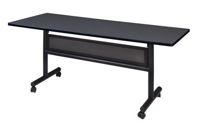 Regency Kobe Flip Top with Modesty Panel 60 x 30 Metal and Wood Training Table, Grey (MKFTM6030GY)