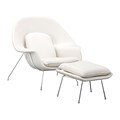 Zuo Modern Nursery Chair And Ottoman White (WC501154)