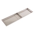 FFR Merchandising Stainless Steel Pan, No Drain Holes, 1 Divider, 8 inch W x 24 inch L x 1 inch D, (9922510333)