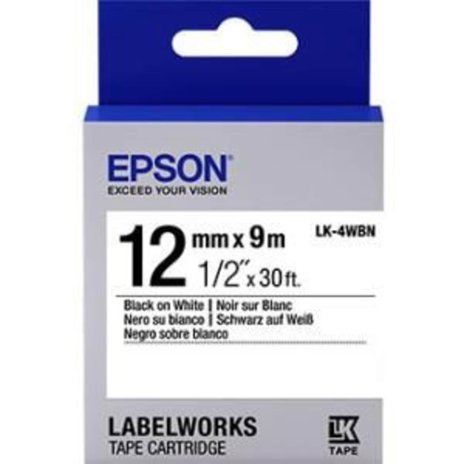 Epson® LK-4WBN LabelWorks™ 1/2 Standard LK Tape Cartridge