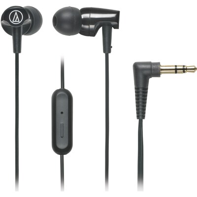 Audio-Technica® SonicFuel® ATH-CLR100is In-Ear Headphone with In-Line Mic and Control, Black