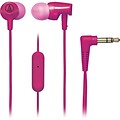 Audio-Technica® SonicFuel® ATH-CLR100is In-Ear Headphone with In-Line Mic and Control, Pink