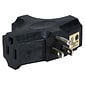 QVS® 3-Outlet Space-Saver Grounded Power Outlet Splitter, Black (PA-3P-6PK)