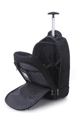 Eco Style Tech Executive Rolling Backpack for 17" Laptop, Black (ETEX-RB17)
