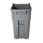 Rubbermaid Brute Plastic Outdoor Trash Can, 50 Gallon, Gray (FG9W2700GRAY)