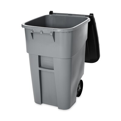 Rubbermaid Brute Plastic Outdoor Trash Can, 50 Gallon, Gray (FG9W2700GRAY)