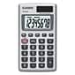 Casio HS-8VA 8-Digit Battery & Solar Pocket Calculator, Silver (HS8VA-SB)