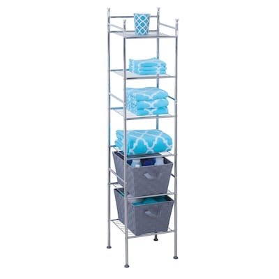 Honey Can Do 6 Tier Metal Storage Tower, Chrome (BTH-03484)