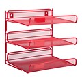 Honey Can Do 3 Tier Mesh Desk Organizer, Red (OFC-04865)