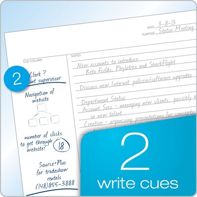 Tops FocusNotes Steno Pad, 6" x 9", White, 80 Sheets/Pad (90222)