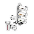 Honey Can Do KCH-06096 Magnetic Spice Stand W/6 Cnstrs-Wht/Slv