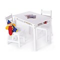 Lipper 23.25 Rectangular Wooden Childs Table w/shelves & 2 Chairs-White (534W)