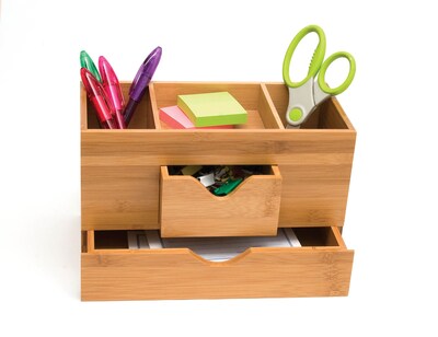 Lipper International Bamboo Desk Organizer 3 Tier 1803 Quill Com