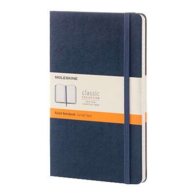 Moleskine Large Classic Notebook, Ruled, Sapphire Blue (893601)