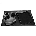 Dacasso Limited  Dacassocolors Faux Leather 5 Piece Office Organizing Desk Set, Midnight Black (DCSS791)
