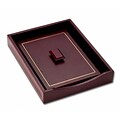 Dacasso Limited  Burgundy Leather 24 Kt Gold Tooled Letter Tray Wlid (DCSS921)