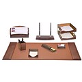 Dacasso Limited  Brown Crocodile Embossed Leather 10 Piece Desk Set (DCSS975)