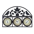 Woodland Import  Metal Clock Thermometer Detailed with Smooth Contours (WLMGC6525)