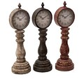 Woodland Import  Table Clock Assorted with Antique Charm Look - Set of 3 (WLMGC7465)