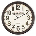 Yosemite Home Decor  Circular MDF Wall Clock With Glass - Black (YSMT95257)