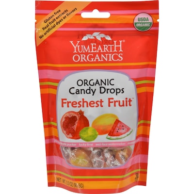 YumEarth Organic Candy Drops Assorted Flavor Hard Candy, 3.3 oz. (270-00031)