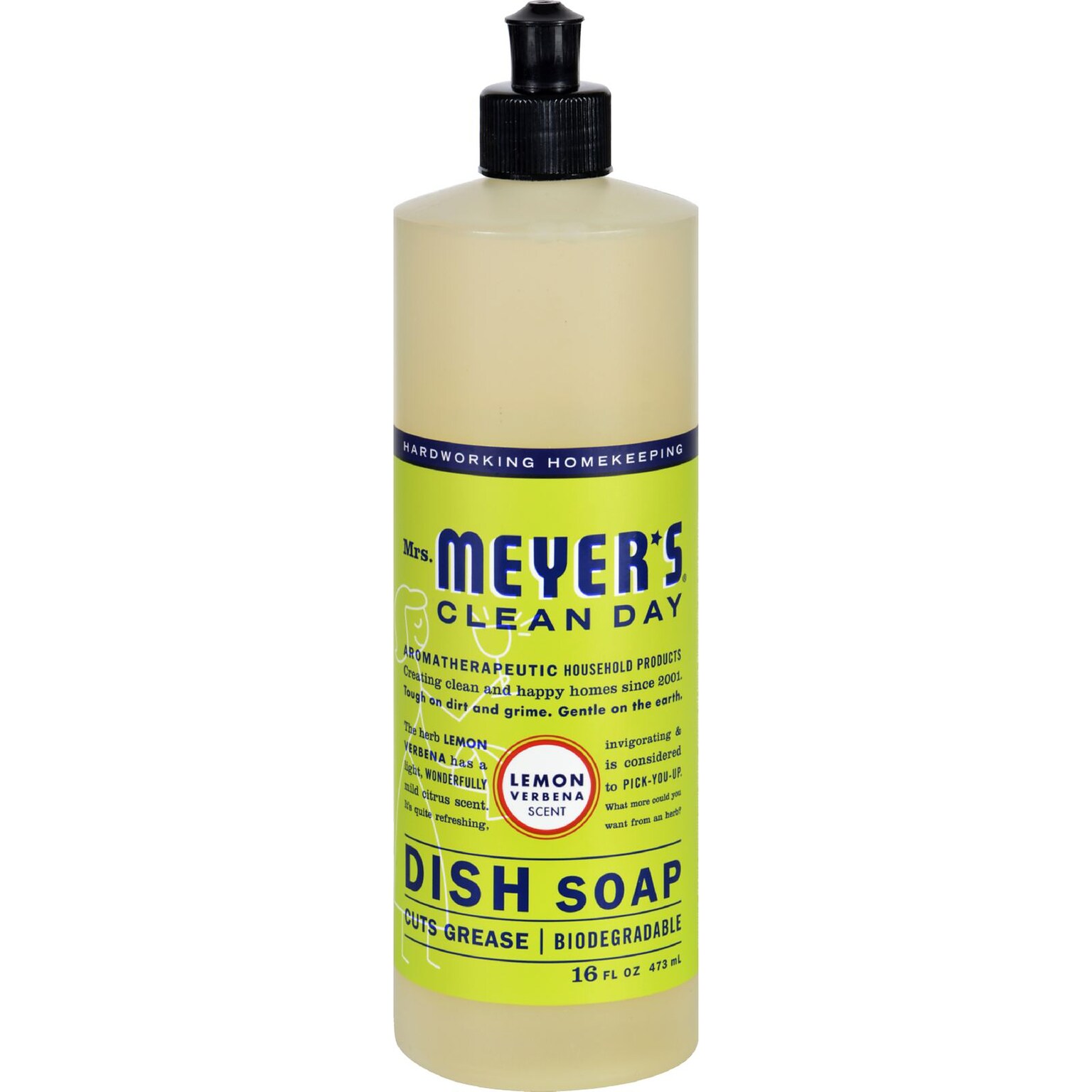 Mrs. Meyers Liquid Dish Soap, Lemon Verbena, 16 oz