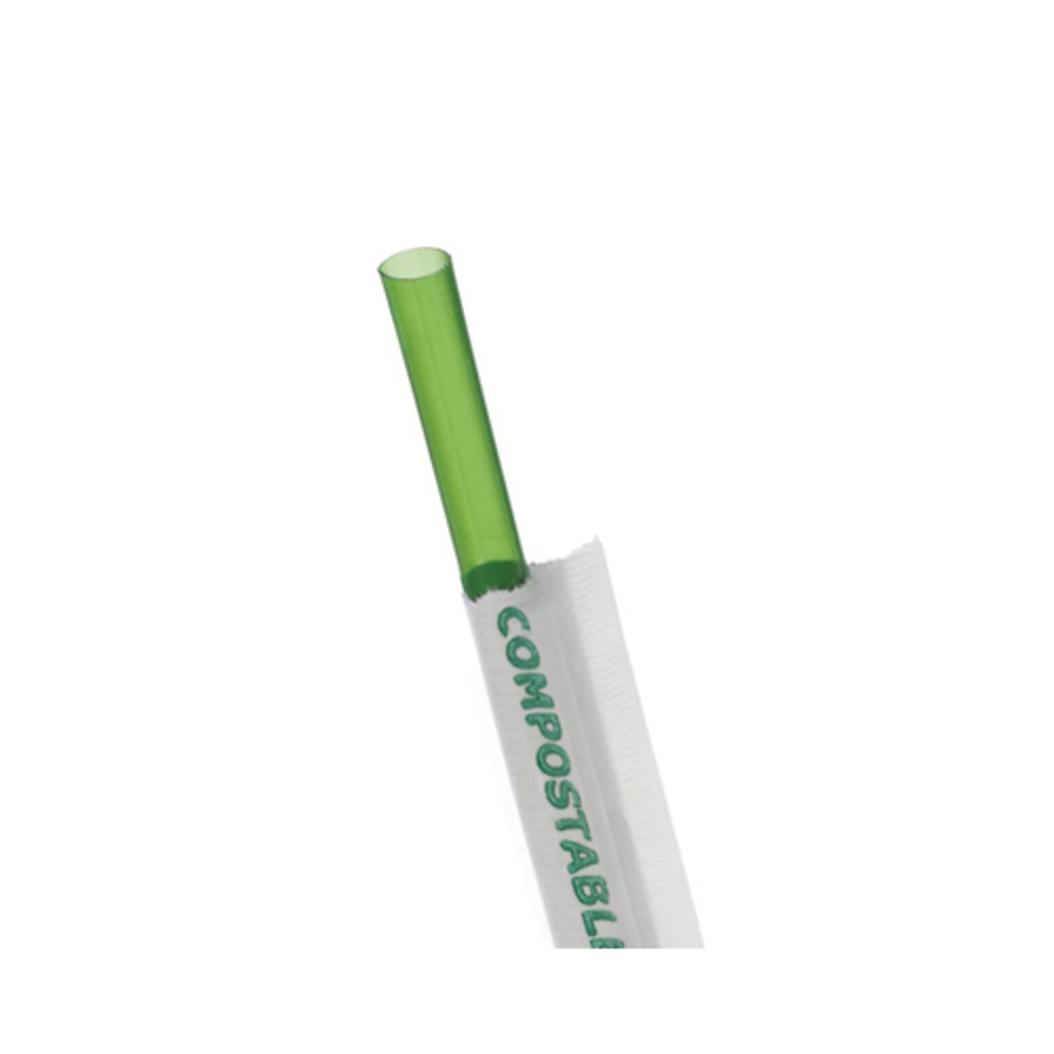 Eco-Products 7.75Plastic Wrapped Straw, Green, 9600/Carton (ECOEPST772)