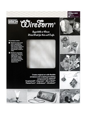 Amaco Wireform Metal Mesh Aluminum Woven Sparkle Mesh - 1/8 In. Pattern Pack Of 3 Sheets (50011M)