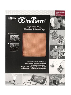 Amaco Wireform Metal Mesh Copper Woven Decorative Mesh - 8 Mesh Pack Of 2 Sheets (50025H)